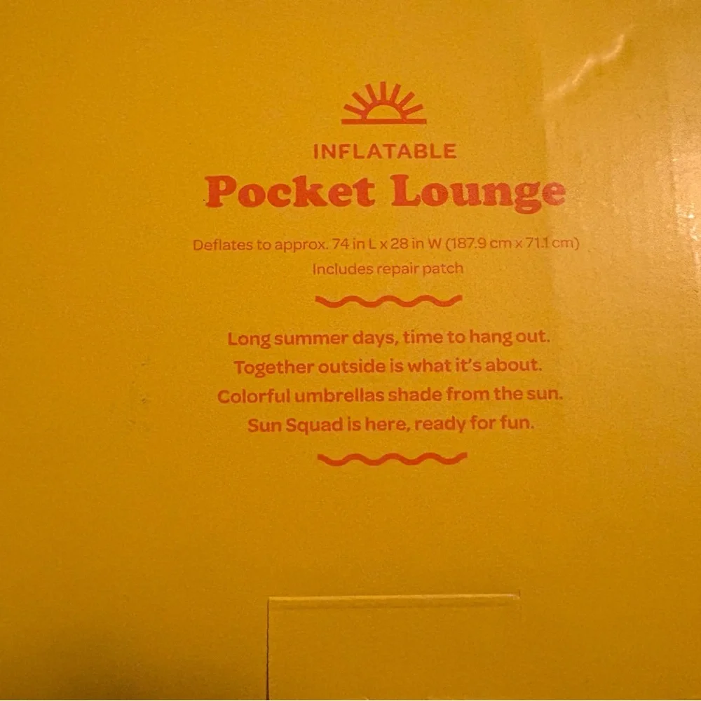 Sun Squad Pink Pocket Inflatable Lounge
